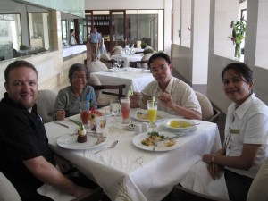 The author with other expat staff working at a resort in Vietnam.