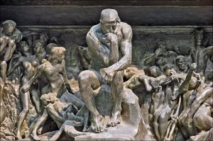 The Thinker in The Gates of Hell at the Musée Rodin